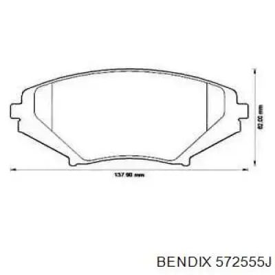 Передние тормозные колодки 572555J Jurid/Bendix