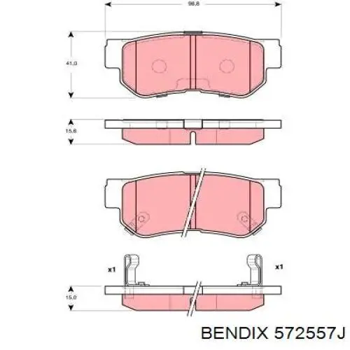 Колодки дисковые  Jurid/Bendix 572557J цена, от 20.42 USD