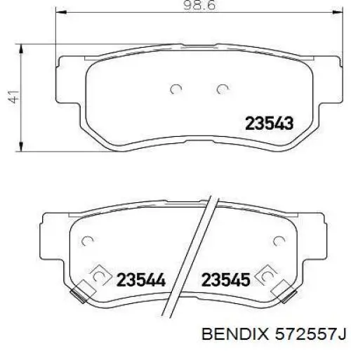 Задние дисковые колодки Jurid/Bendix 572557J