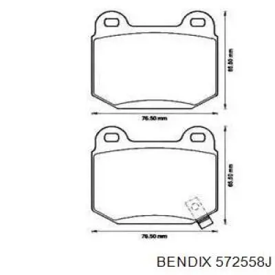 Задние тормозные колодки 572558J Jurid/Bendix