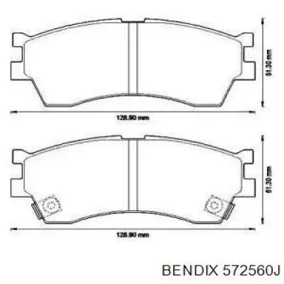 572560J Jurid/Bendix колодки тормозные передние дисковые