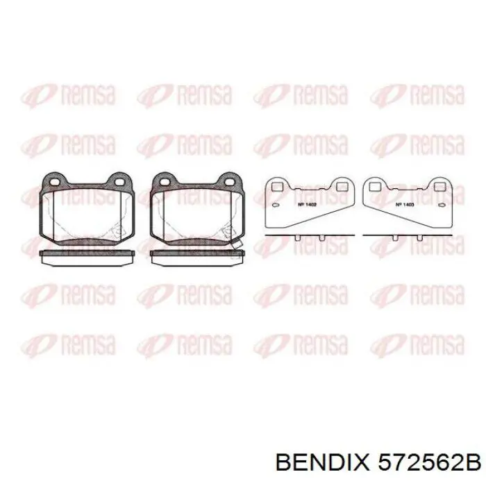 Передние тормозные колодки 572562B Jurid/Bendix