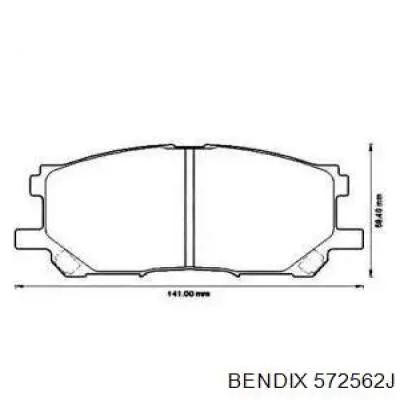 Передние тормозные колодки 572562J Jurid/Bendix