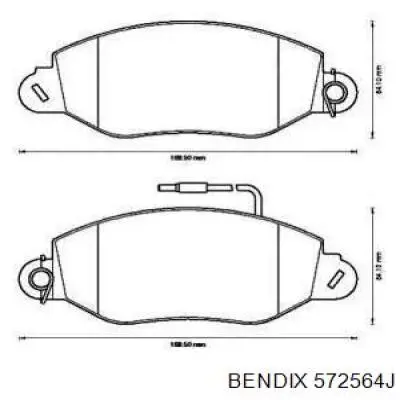 Передние тормозные колодки 572564J Jurid/Bendix