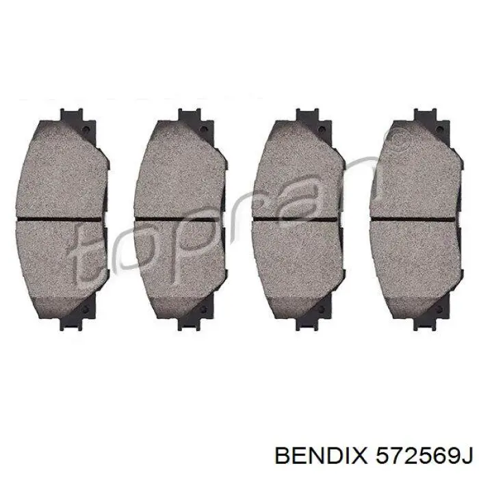 Передние тормозные колодки 572569J Jurid/Bendix