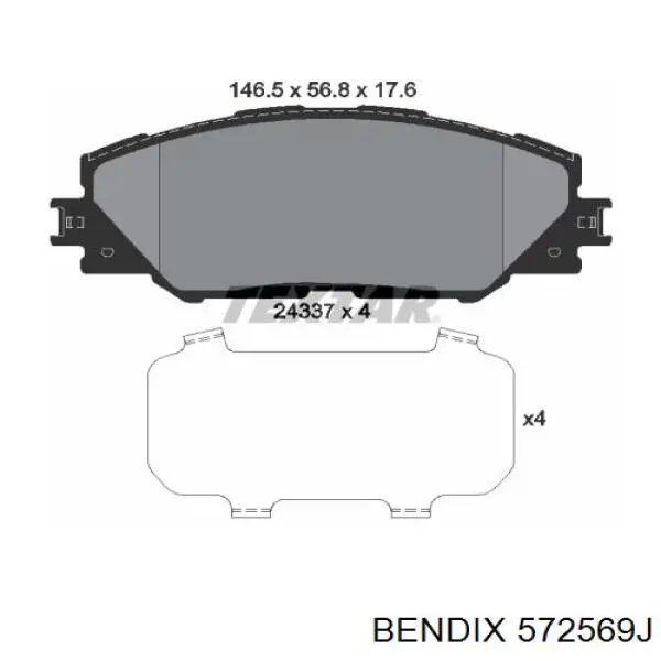 Тормозные колодки Jurid/Bendix 572569J