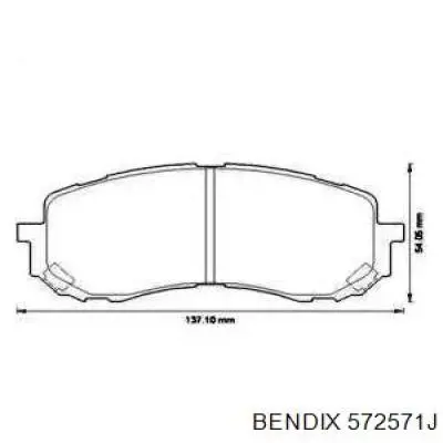 Передние тормозные колодки 572571J Jurid/Bendix