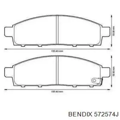 572574J Jurid/Bendix передние тормозные колодки