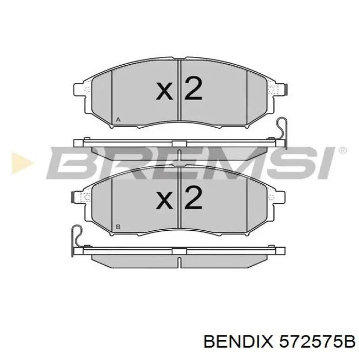 Передние тормозные колодки 572575B Jurid/Bendix