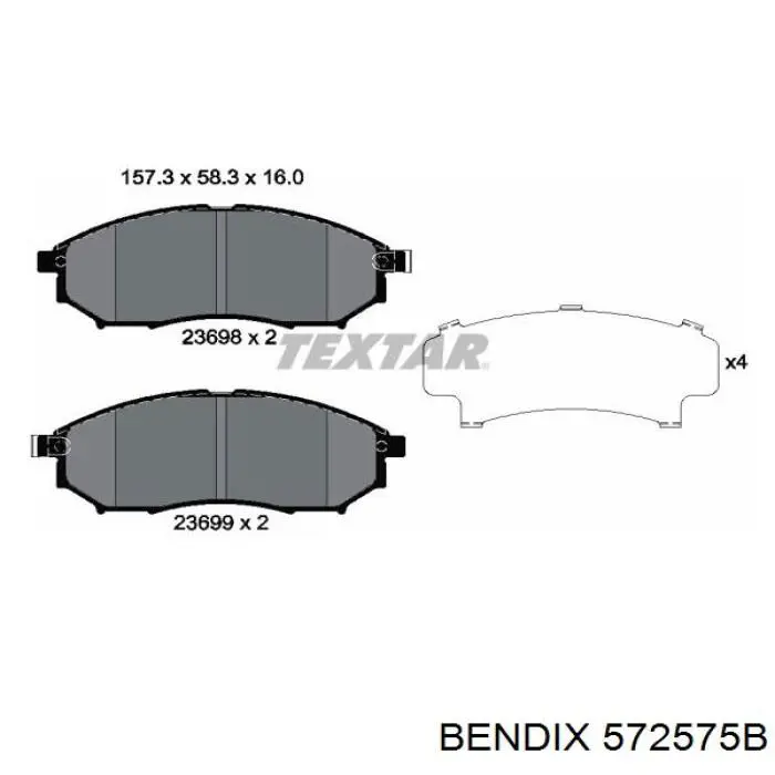 Тормозные колодки Jurid/Bendix 572575B