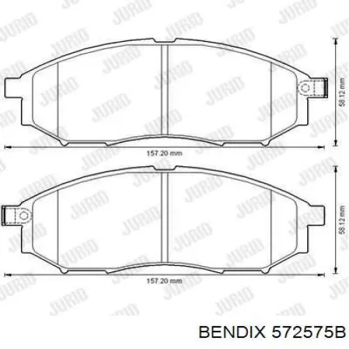 572575B Jurid/Bendix колодки тормозные передние дисковые