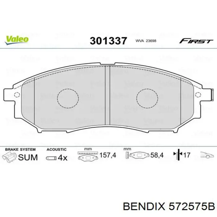 572575B Jurid/Bendix Колодки передние