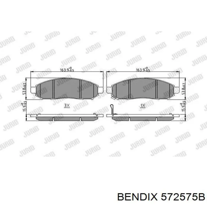 Колодки Jurid/Bendix 572575B цена, от 37.46 USD