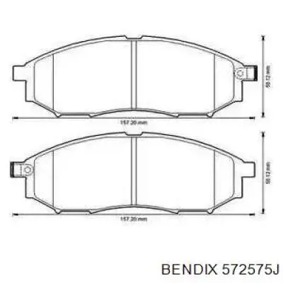 Передние тормозные колодки 572575J Jurid/Bendix