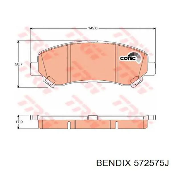 572575J Jurid/Bendix Колодки передние