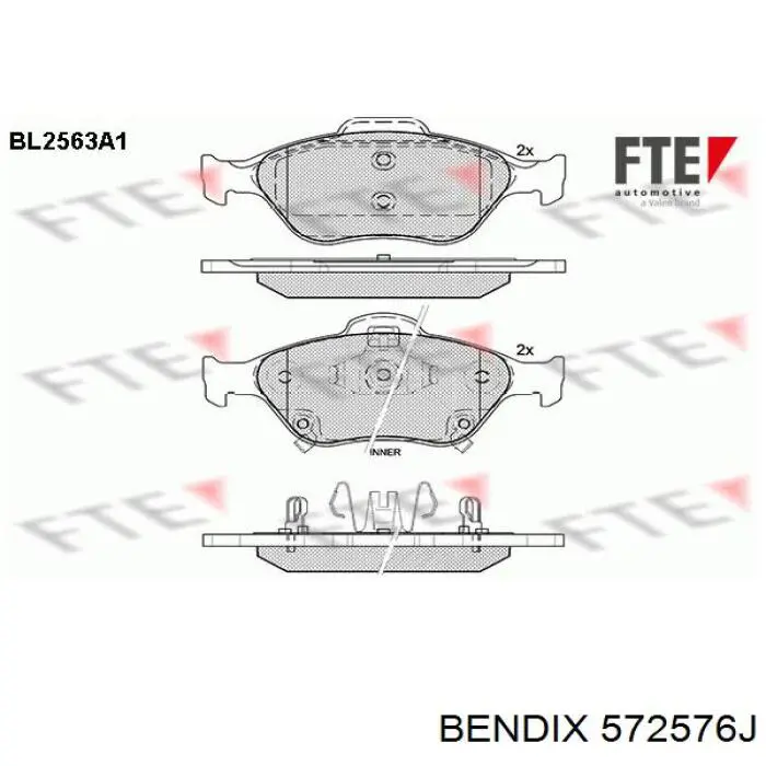 Купить 572576J Jurid/Bendix Колодки тормозные