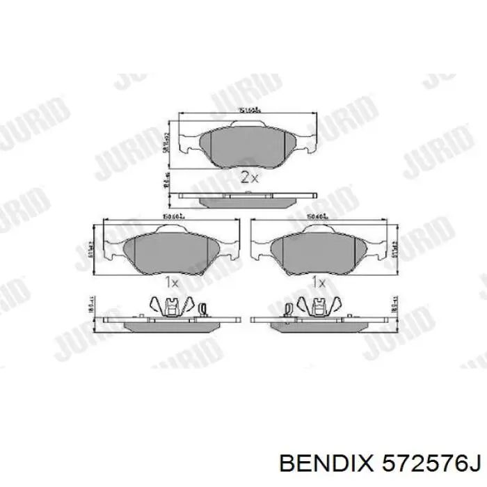572576J Jurid/Bendix Колодки передние