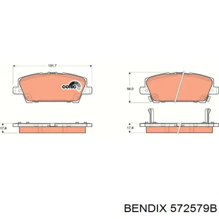 Передние тормозные колодки 572579B Jurid/Bendix