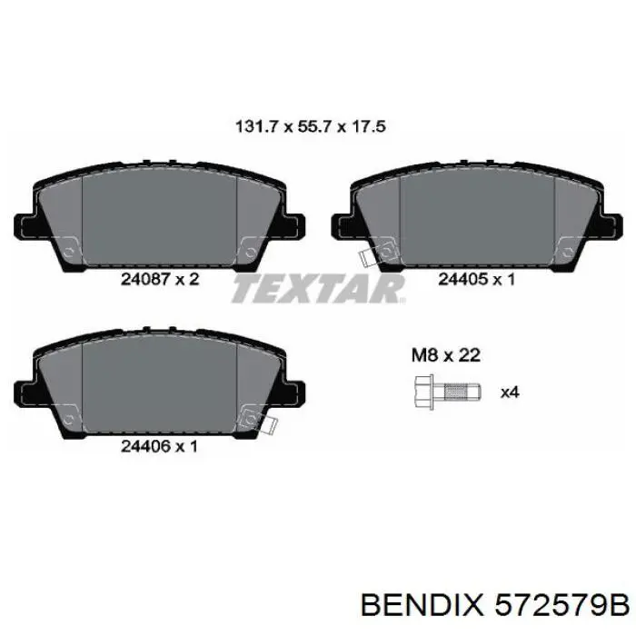 572579B Jurid/Bendix Колодки передние