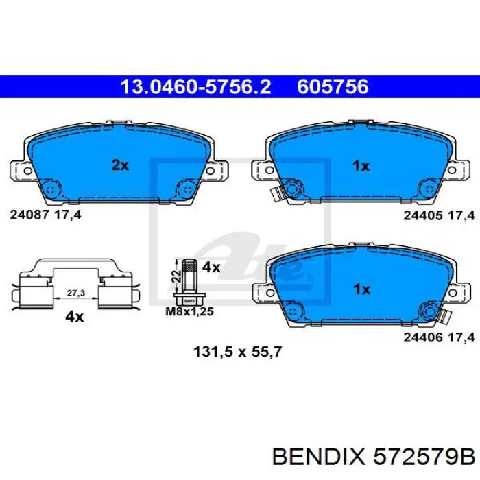 Колодки Jurid/Bendix 572579B цена, от 21.47 USD