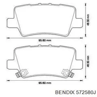 Задние тормозные колодки 572580J Jurid/Bendix