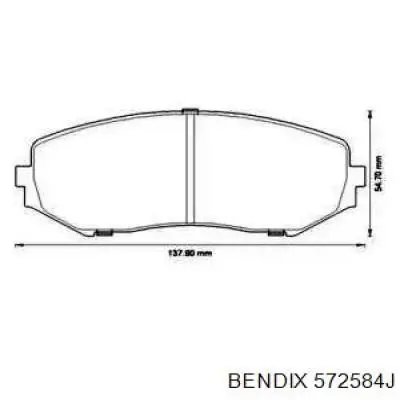 Передние тормозные колодки 572584J Jurid/Bendix