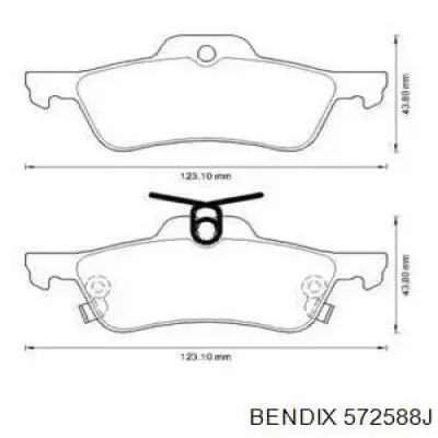 Задние тормозные колодки 572588J Jurid/Bendix