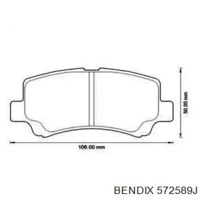 Передние тормозные колодки 572589J Jurid/Bendix