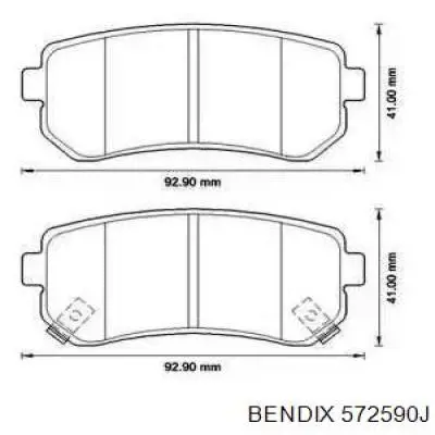 Задние тормозные колодки 572590J Jurid/Bendix