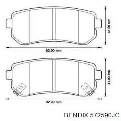 Задние тормозные колодки 572590JC Jurid/Bendix