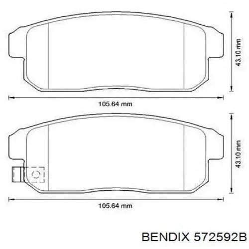 572592B Jurid/Bendix колодки тормозные задние дисковые