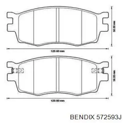 572593J Jurid/Bendix колодки тормозные передние дисковые