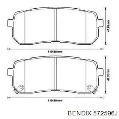 Задние тормозные колодки 572596J Jurid/Bendix