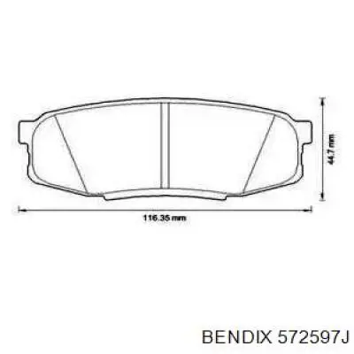 Задние тормозные колодки 572597J Jurid/Bendix