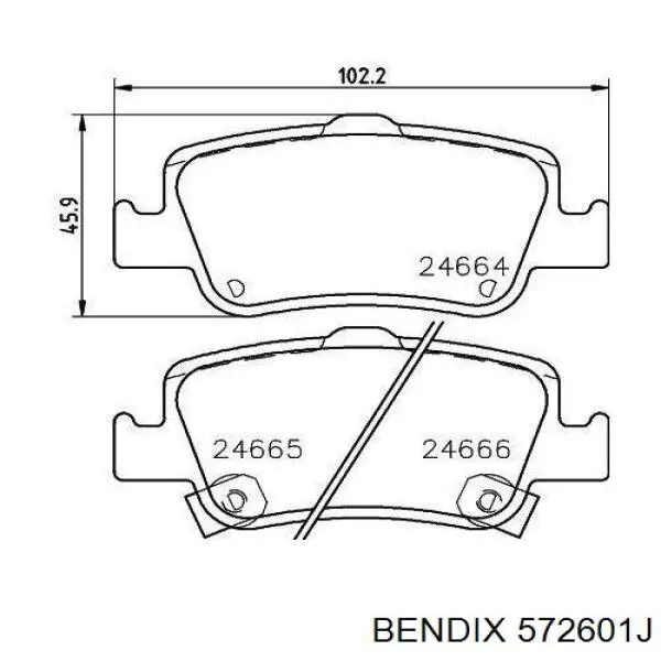 Колодки дисковые  Jurid/Bendix 572601J цена, от 26.29 USD