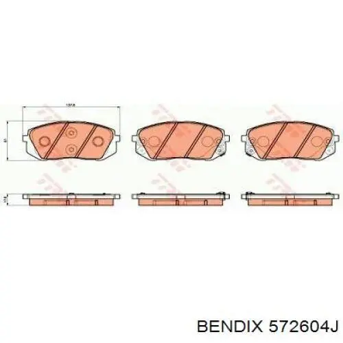 Купить 572604J Jurid/Bendix Колодки тормозные задние, дисковые
