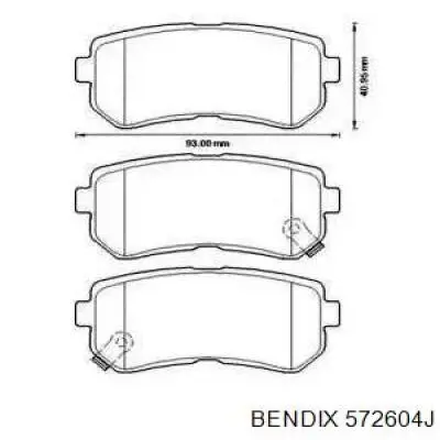 Задние тормозные колодки 572604J Jurid/Bendix