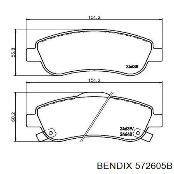 Купить 572605B Jurid/Bendix Колодки тормозные