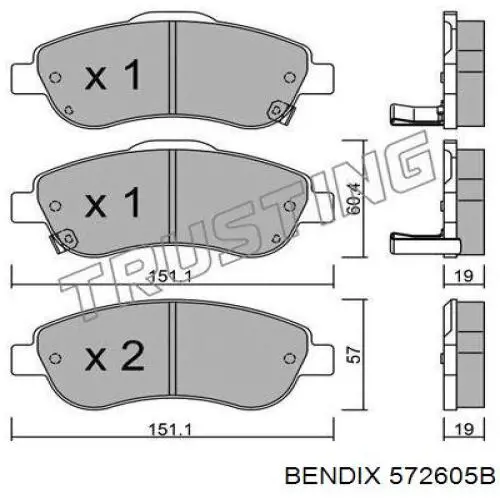 Колодки Jurid/Bendix 572605B цена, от 33.47 USD