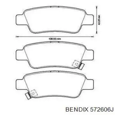 Задние тормозные колодки 572606J Jurid/Bendix