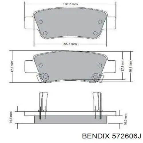 Купить 572606J Jurid/Bendix Колодки тормозные задние, дисковые
