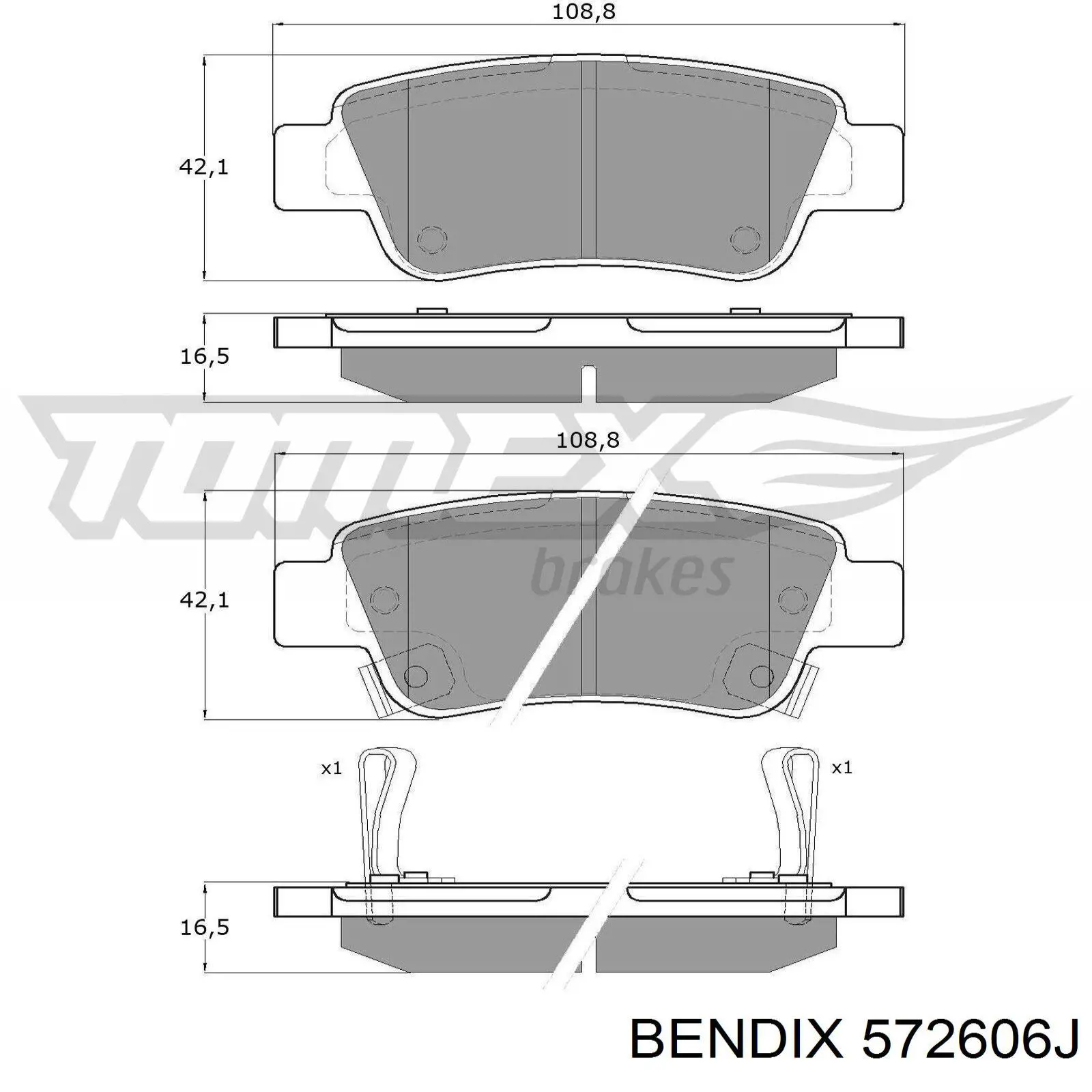 Задние дисковые колодки Jurid/Bendix 572606J