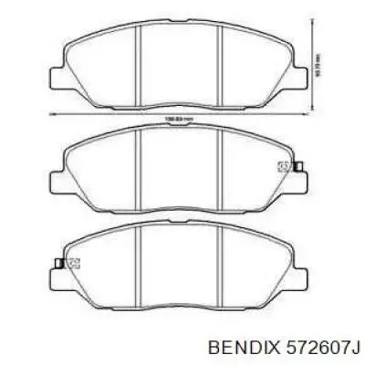 Передние тормозные колодки 572607J Jurid/Bendix