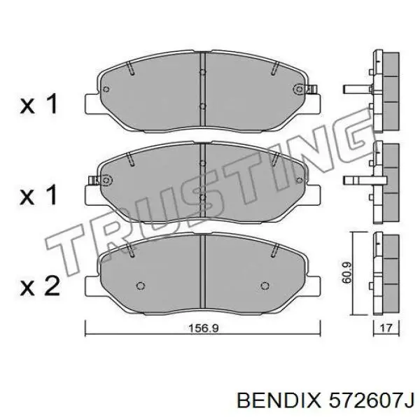 Колодки Jurid/Bendix 572607J цена, от 34.97 USD