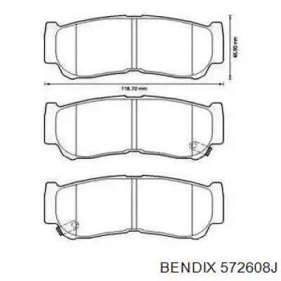 Задние тормозные колодки 572608J Jurid/Bendix