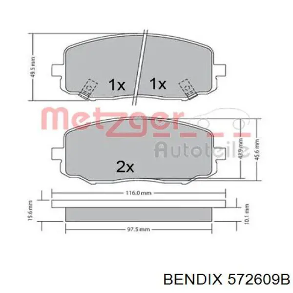 Купить 572609B Jurid/Bendix Колодки тормозные