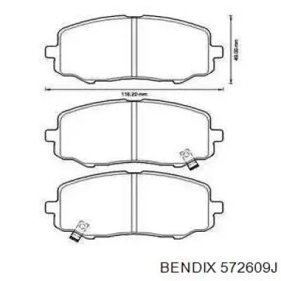 Задние тормозные колодки 572609J Jurid/Bendix