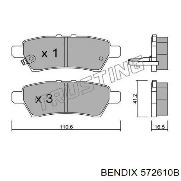 572610B Jurid/Bendix Колодки тормозные дисковые комплект