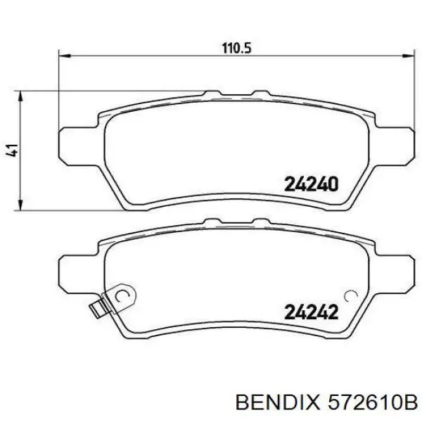 Колодки дисковые  Jurid/Bendix 572610B цена, от 12.68 USD