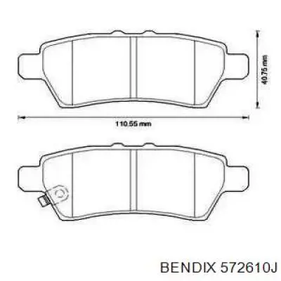 Задние тормозные колодки 572610J Jurid/Bendix